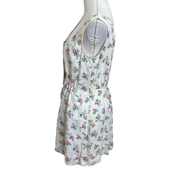 Emilia Wickstead Kirk Mini Dress Women’s Size 10 White Floral Linen d - Picture 6 of 14